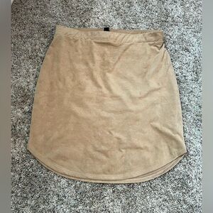 Camel Suede Mini Skirt